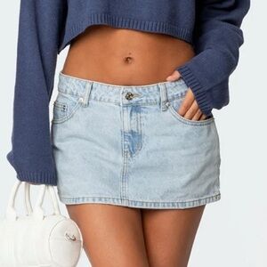 Edikted Mini Jean Skirt NWOT